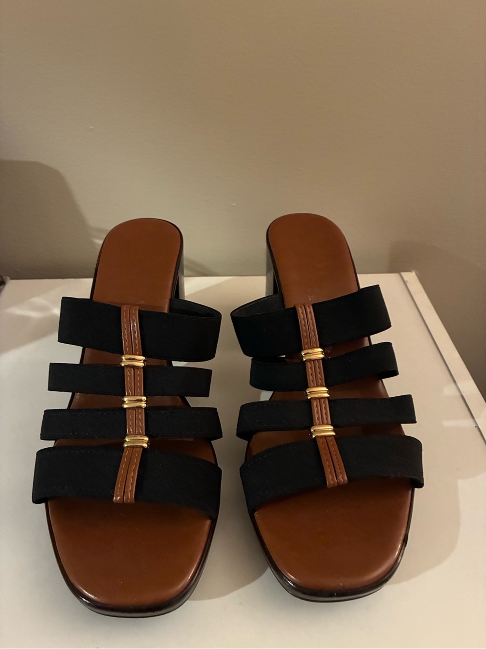 Women's Stretch Strappy Block Heel